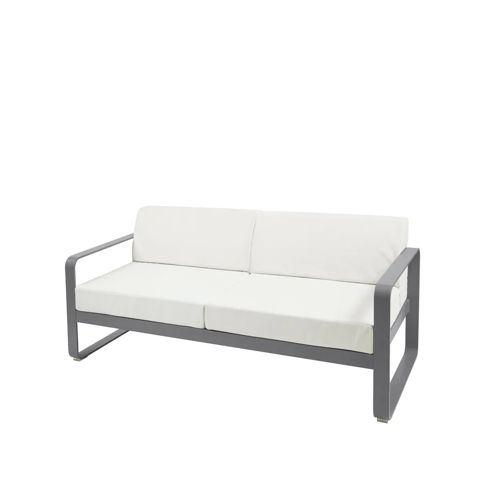 Bellevie 2-sits soffa, Storm grey (grå), off-white dyna Fermob