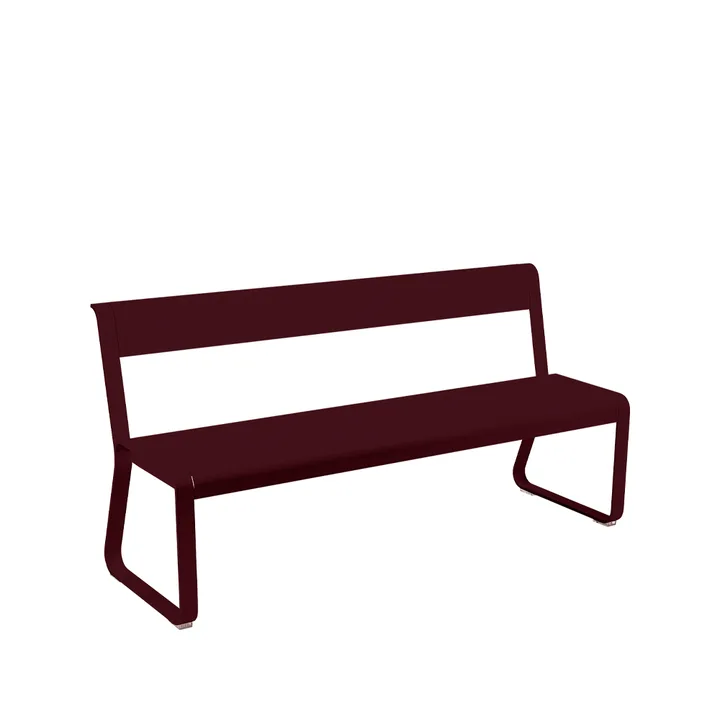 Bellevie bänk med ryggstöd - Black cherry (vinröd) - Fermob