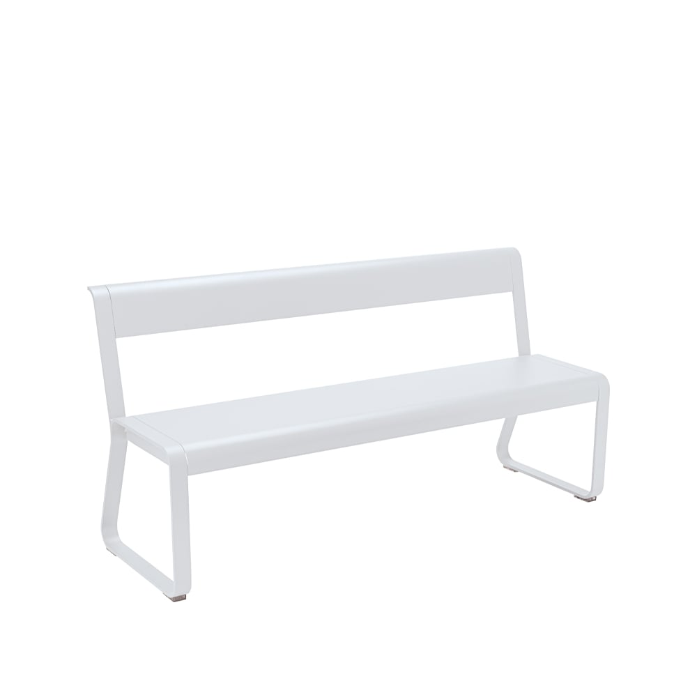 Fermob Bellevie bänk med ryggstöd cotton white | Skandinavisk Design | Trädgårdsbänkar | Vit