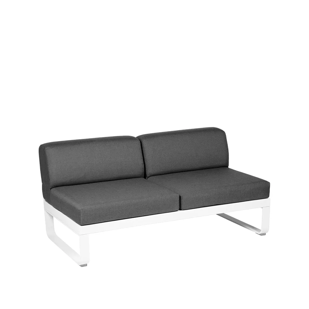Bellevie Central modulsoffa, 2-sits Cotton white (vit), graphite grey dyna Fermob
