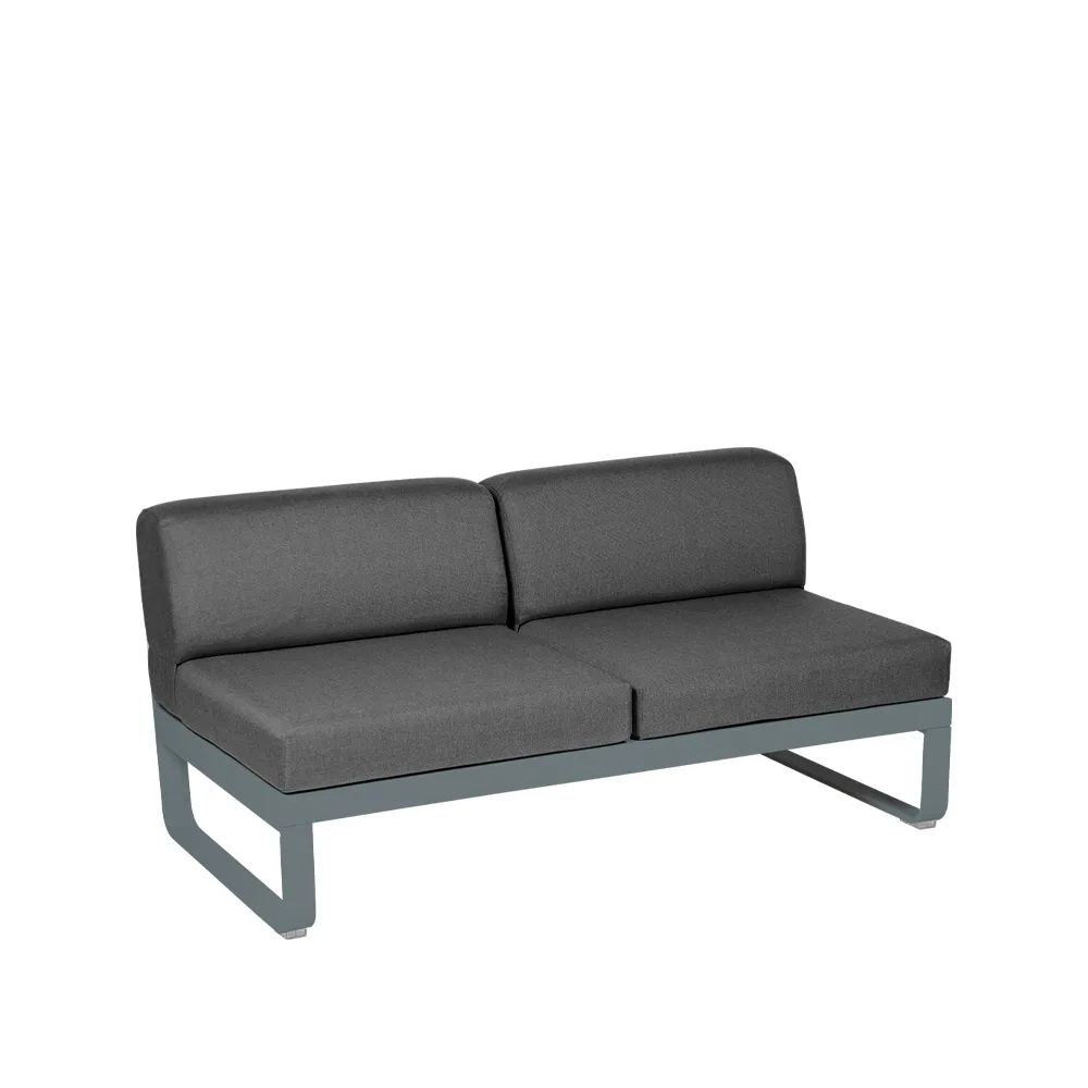 Bellevie Central modulsoffa, 2-sits Storm grey (grå), graphite grey dyna Fermob