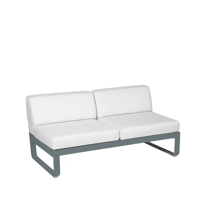 Bellevie Central modulsoffa - 2-sits Storm grey (grå), off-white dyna - Fermob