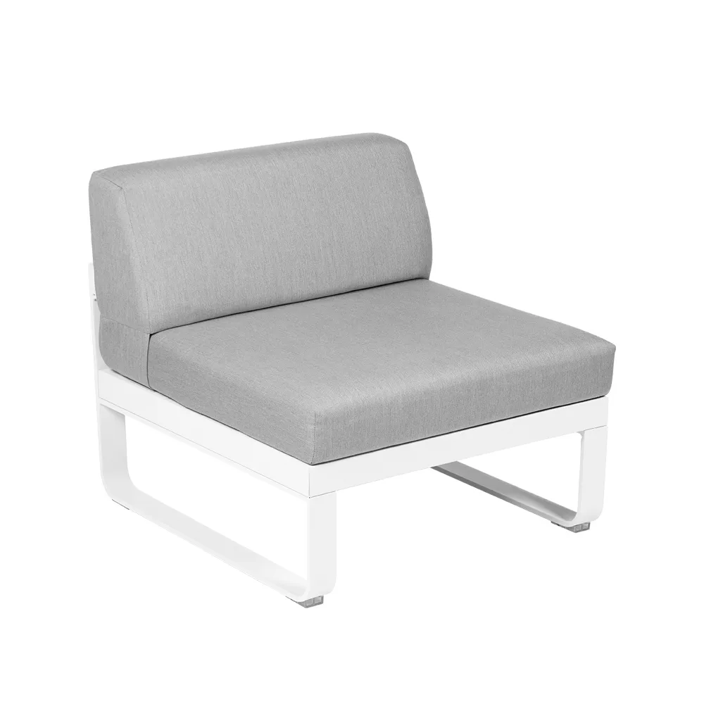 Bellevie Central modulsoffa, Cotton white (vit), flannel grey dyna, 1-sits Fermob