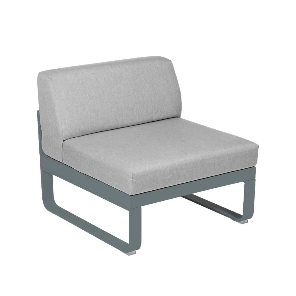 Bellevie Central modulsoffa, Storm grey (grå), flannel grey dyna, 1-sits Fermob