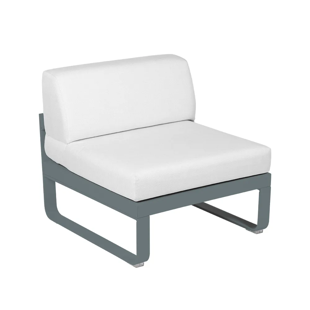 Bellevie Central modulsoffa, Storm grey (grå), off-white dyna, 1-sits Fermob