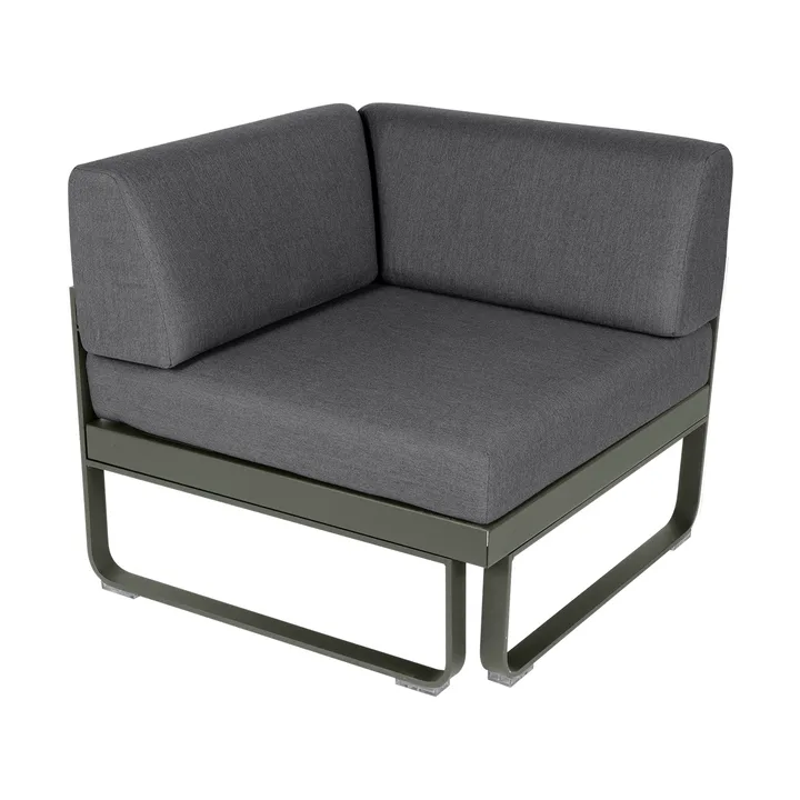 Bellevie Corner modulsoffa 1-sits - Rosemary (grön)-graphite grey dyna - Fermob