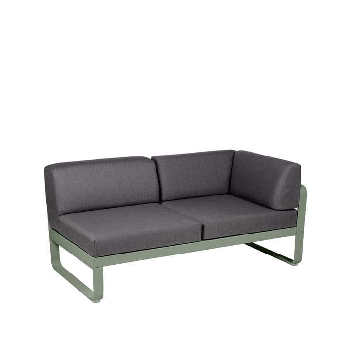 Bellevie Corner modulsoffa - 2-sits cactus, graphite grey dyna, höger - Fermob