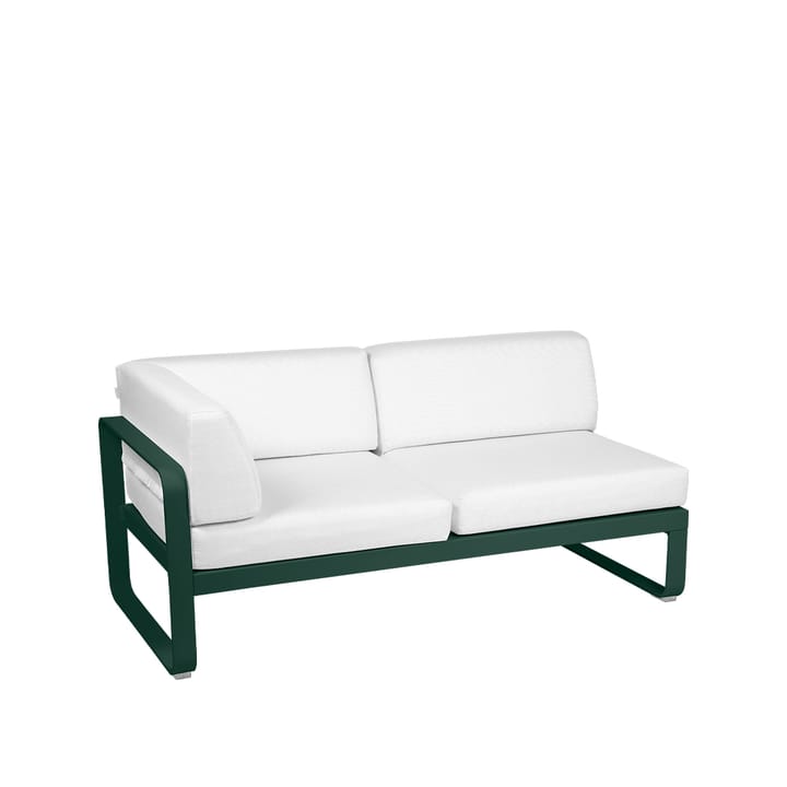 Bellevie Corner modulsoffa - 2-sits cedar green, offwhite dyna, vänster - Fermob