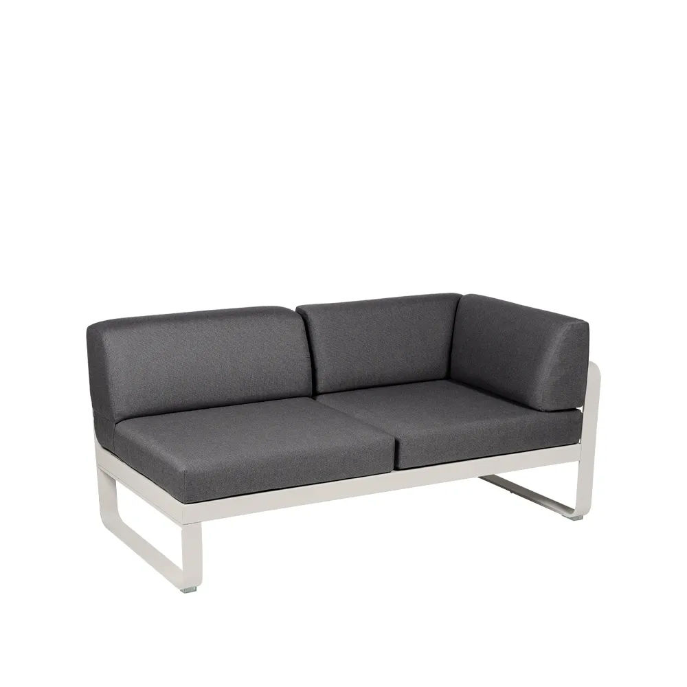 Bellevie Corner modulsoffa, 2-sits Clay grey (grå), graphite grey dyna, höger Fermob