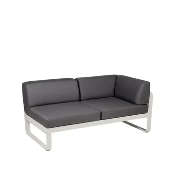 Bellevie Corner modulsoffa - 2-sits Clay grey (grå), graphite grey dyna, höger - Fermob