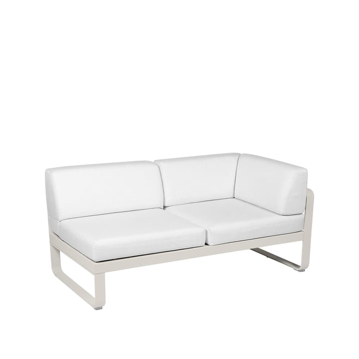 Bellevie Corner modulsoffa - 2-sits clay grey, offwhite dyna, höger - Fermob