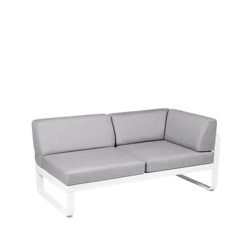 Bellevie Corner modulsoffa - 2-sits Cotton white (vit), flannel grey dyna, höger - Fermob