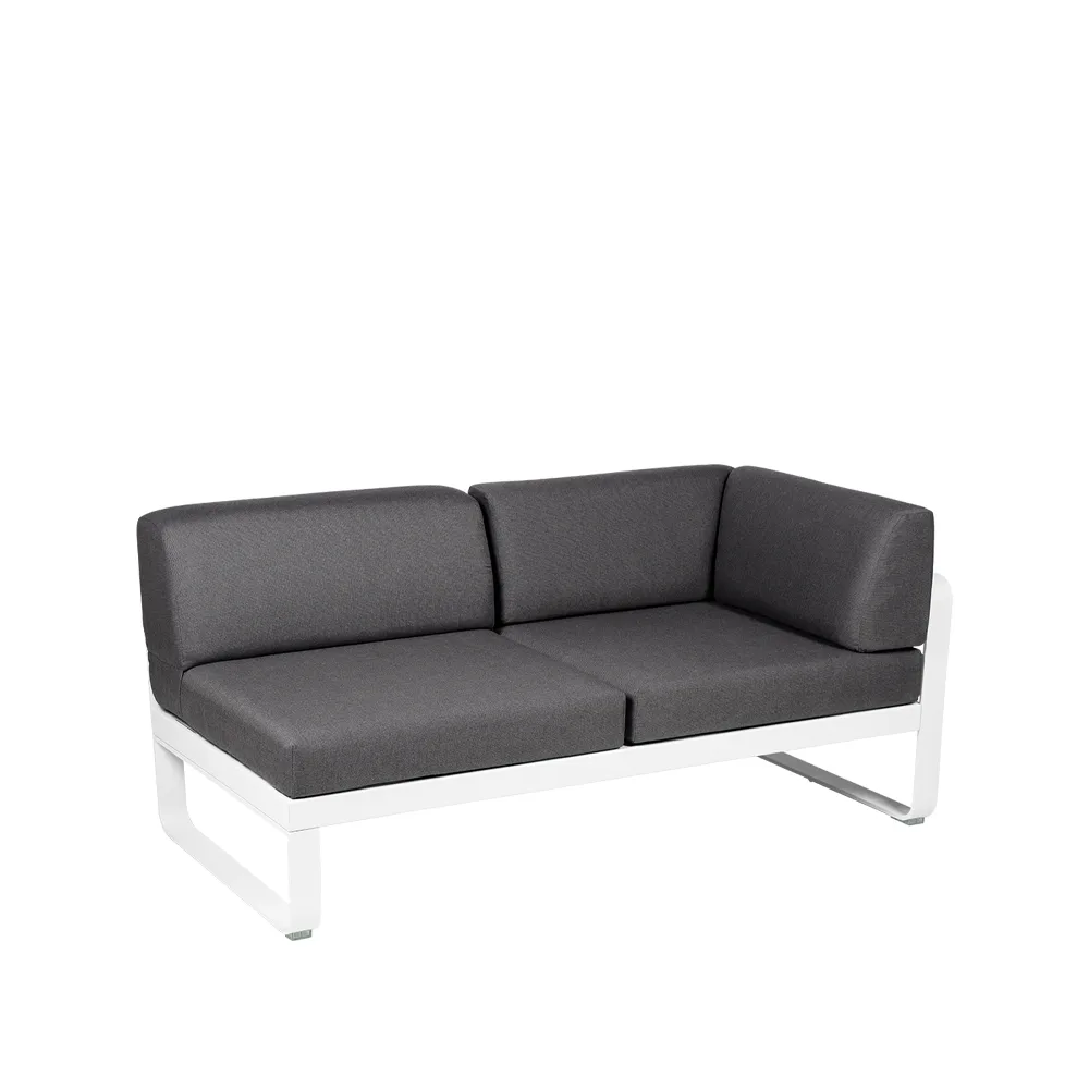 Bellevie Corner modulsoffa, 2-sits Cotton white (vit)-graphite grey dyna-höger Fermob