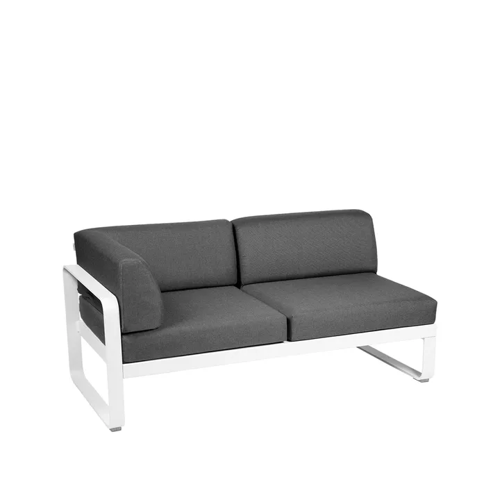 Bellevie Corner modulsoffa - 2-sits Cotton white (vit)-graphite grey dyna-vänster - Fermob