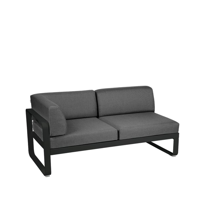 Bellevie Corner modulsoffa - 2-sits liquorice, graphite grey dyna, vänster - Fermob