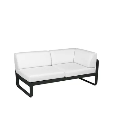 Bellevie Corner modulsoffa - 2-sits Liquorice (svart), offwhite dyna, höger - Fermob