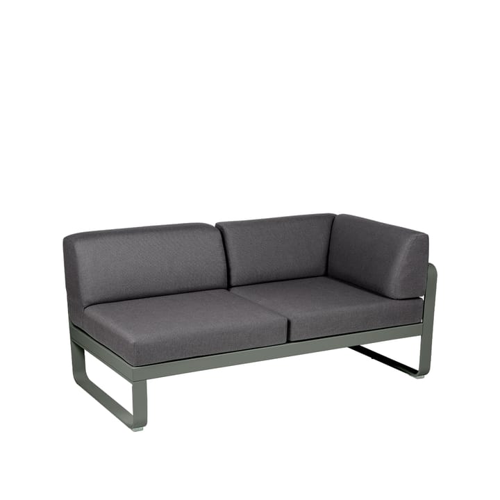 Bellevie Corner modulsoffa - 2-sits rosemary, graphite grey dyna, höger - Fermob