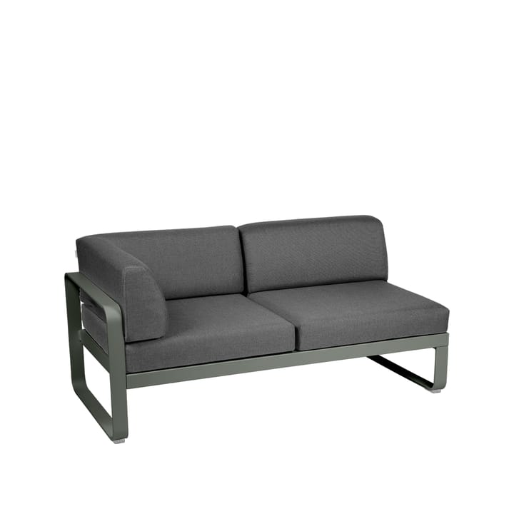 Bellevie Corner modulsoffa - 2-sits rosemary, graphite grey dyna, vänster - Fermob