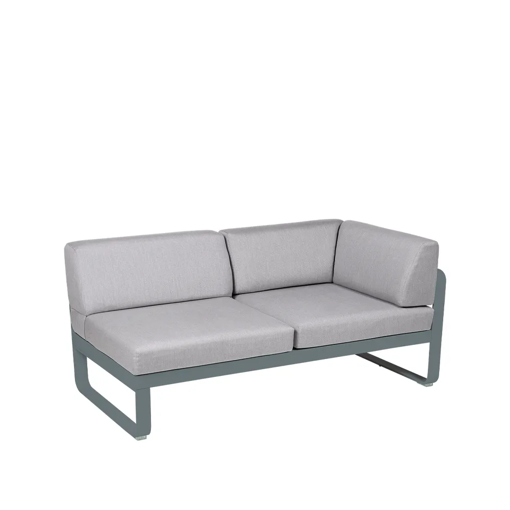 Bellevie Corner modulsoffa, 2-sits Storm grey (grå), flannel grey dyna, höger Fermob