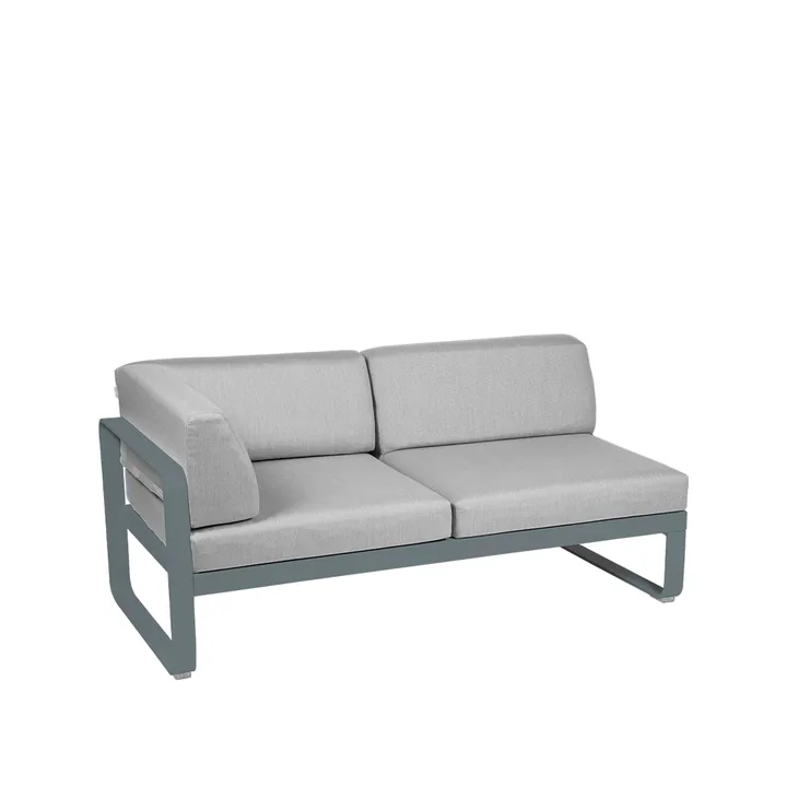 Bellevie Corner modulsoffa - 2-sits Storm grey (grå), flannel grey dyna, vänster - Fermob