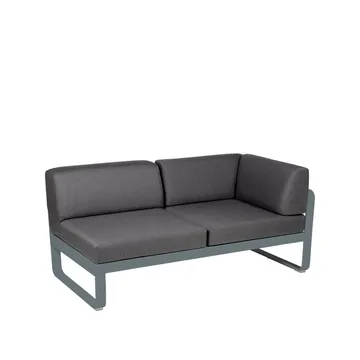 Bellevie Corner modulsoffa - 2-sits Storm grey (grå), graphite grey dyna, höger - Fermob
