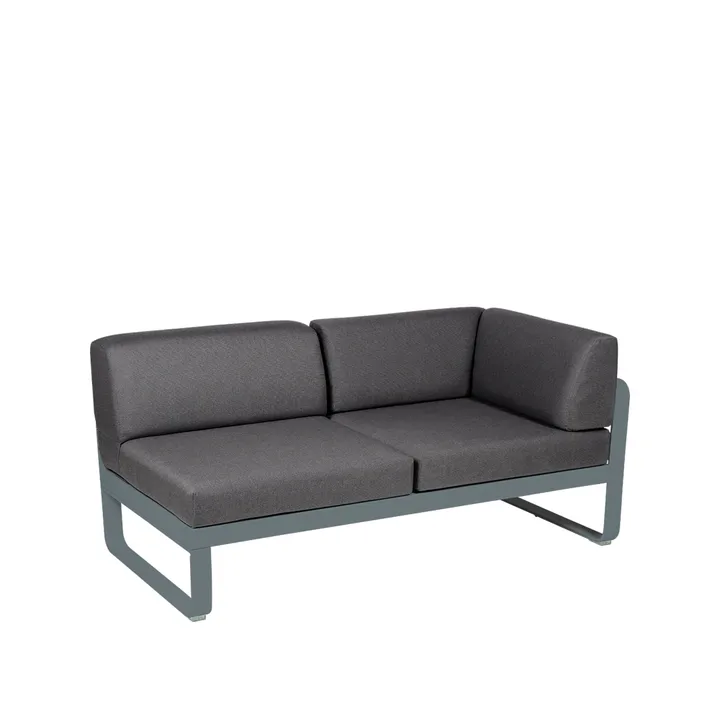 Bellevie Corner modulsoffa - 2-sits Storm grey (grå), graphite grey dyna, höger - Fermob