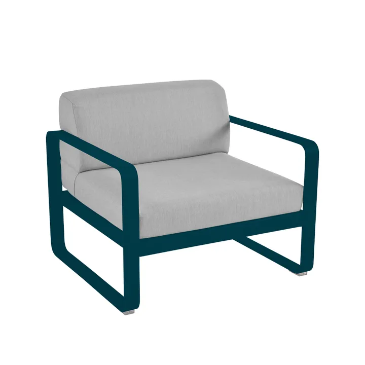 Bellevie fåtölj - Acapulco blue (blå), flannel grey dyna - Fermob