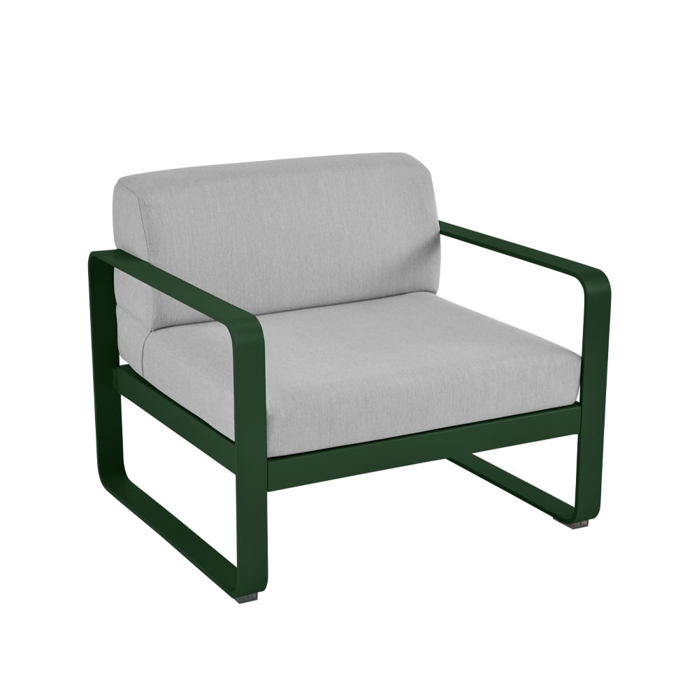 Fermob Bellevie fåtölj cedar green, flannel grey dyna