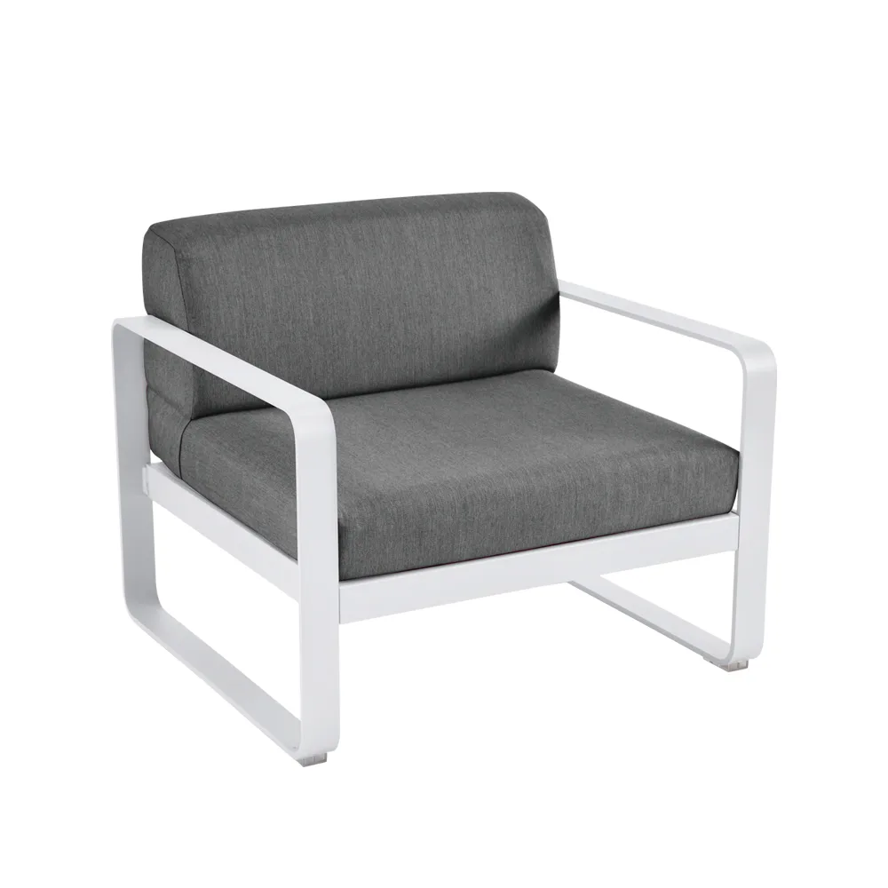 Bellevie fåtölj, Cotton white (vit), graphite grey dyna Fermob