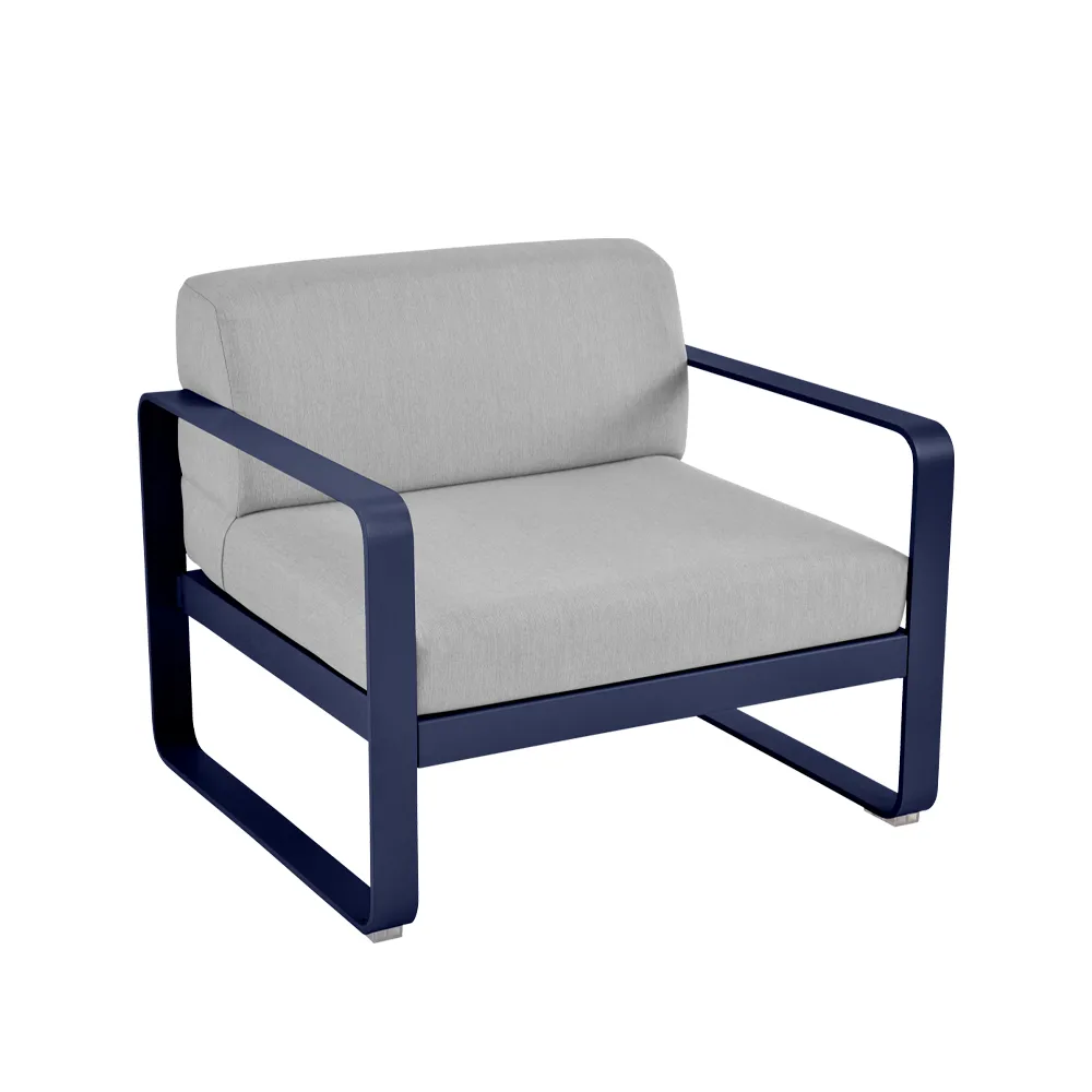 Bellevie fåtölj, Deep blue (blå), flannel grey dyna Fermob