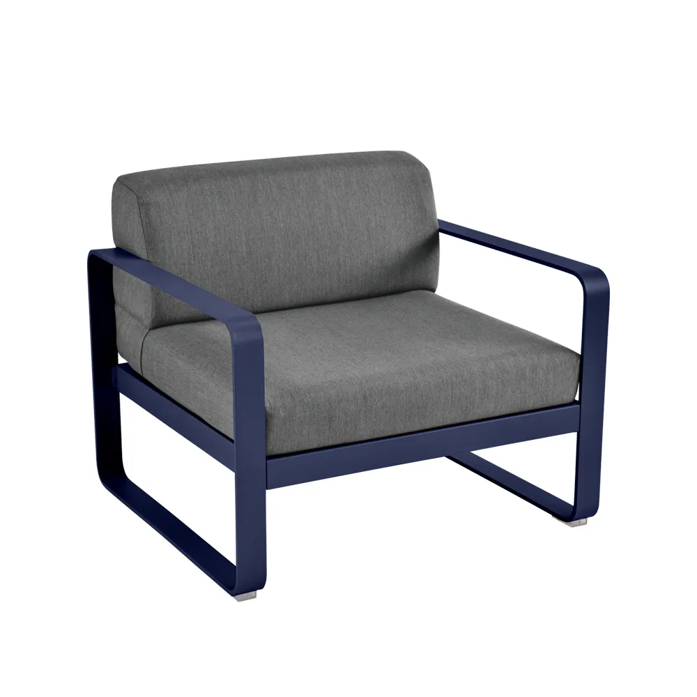 Bellevie fåtölj, Deep blue (blå), graphite grey dyna Fermob