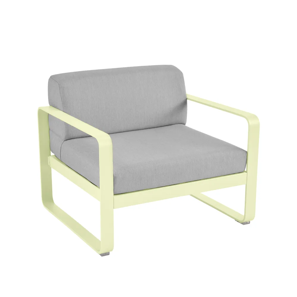 Bellevie fåtölj, Frosted lemon (gul), flannel grey dyna Fermob