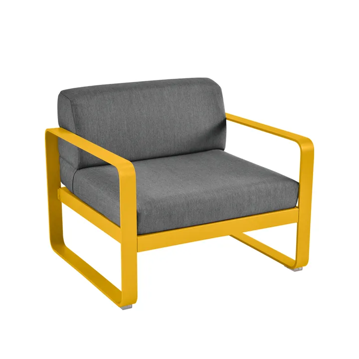 Bellevie fåtölj - Honey (gul), graphite grey dyna - Fermob