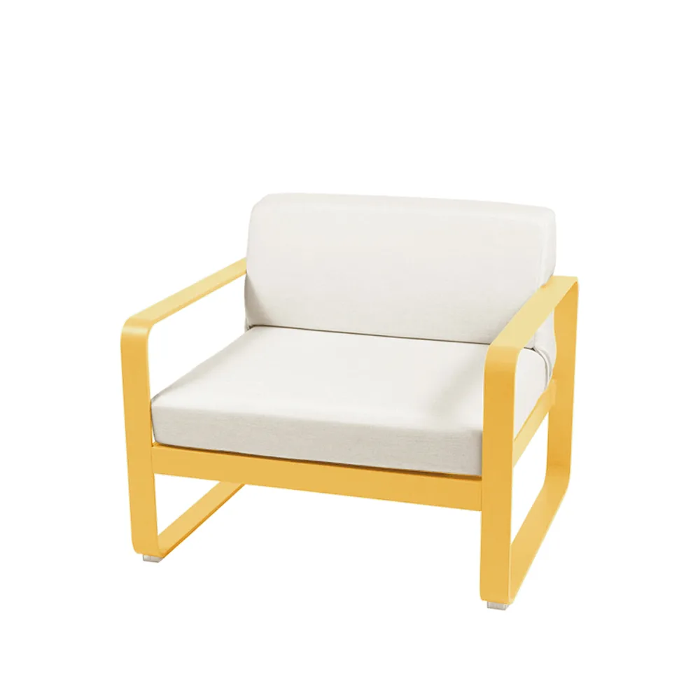 Bellevie fåtölj, Honey (gul), off-white dyna Fermob