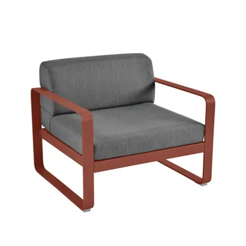 Bellevie fåtölj - Red ochre (röd), graphite grey dyna - Fermob