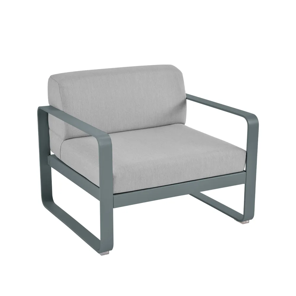 Bellevie fåtölj, Storm grey (grå), flannel grey dyna Fermob
