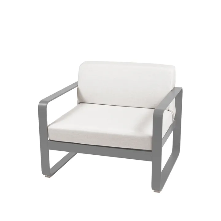 Bellevie fåtölj - Storm grey (grå), off-white dyna - Fermob