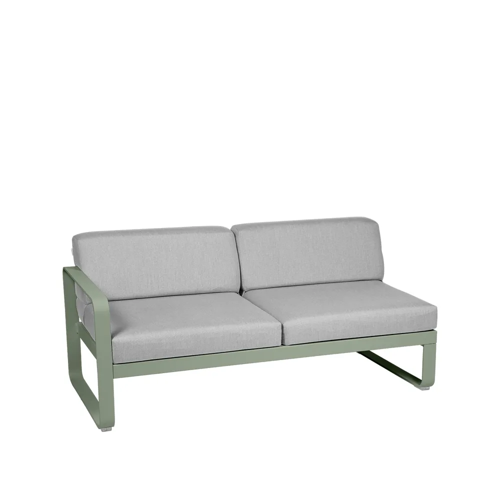 Bellevie Left modulsoffa, 2-sits Cactus (grön), flannel grey dyna Fermob