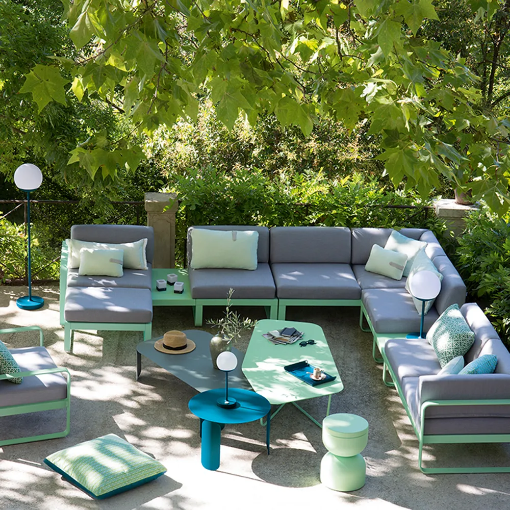 Bellevie Left modulsoffa, 2-sits cedar green, graphite grey dyna Fermob