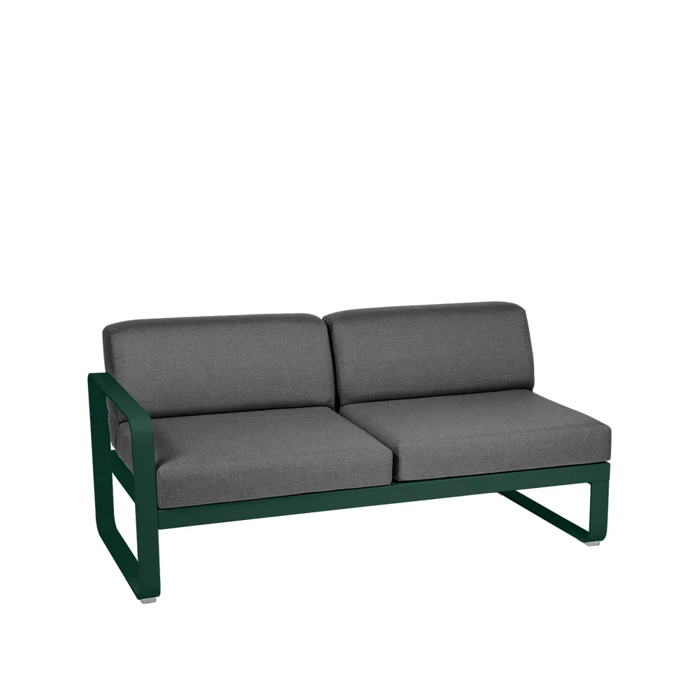 Bellevie Left modulsoffa, 2-sits cedar green, graphite grey dyna Fermob