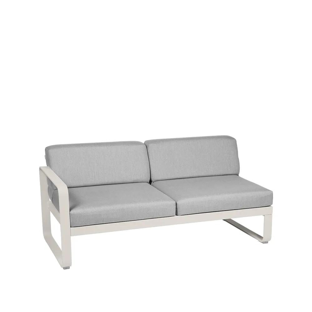Bellevie Left modulsoffa, 2-sits Clay grey (grå), flannel grey dyna Fermob