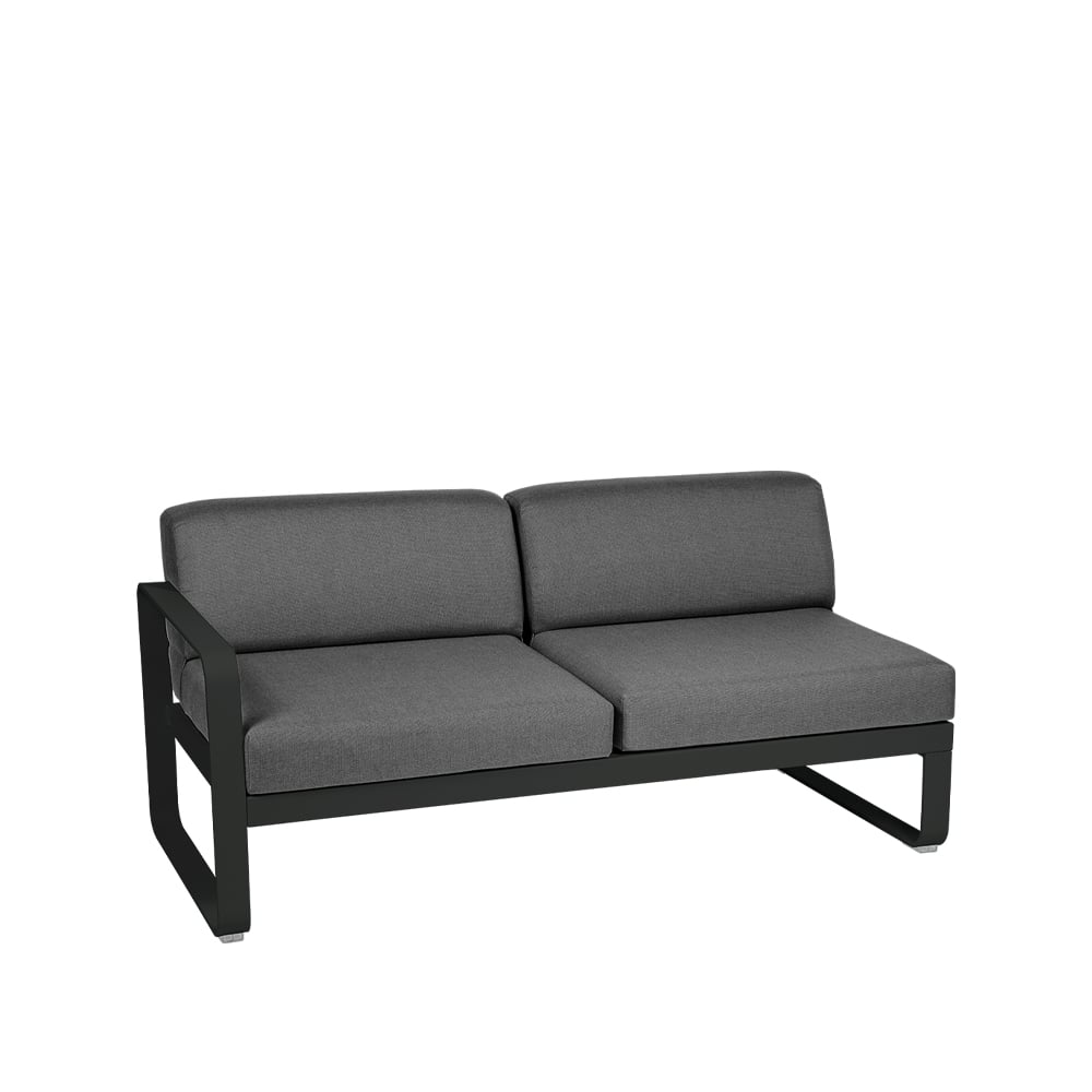 Fermob Bellevie Left modulsoffa 2-sits liquorice, graphite grey dyna