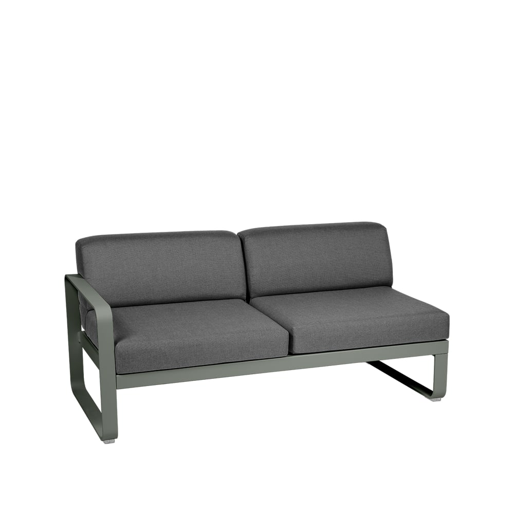 Fermob Bellevie Left modulsoffa 2-sits rosemary, graphite grey dyna
