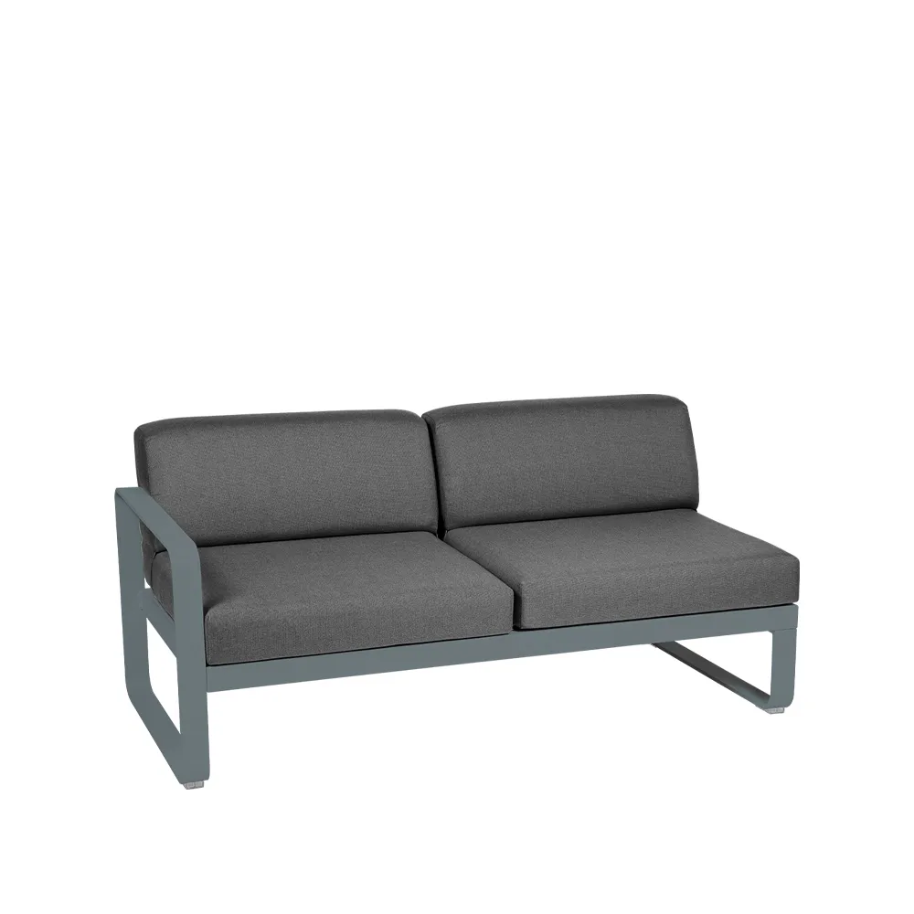 Bellevie Left modulsoffa, 2-sits Storm grey (grå), graphite grey dyna Fermob