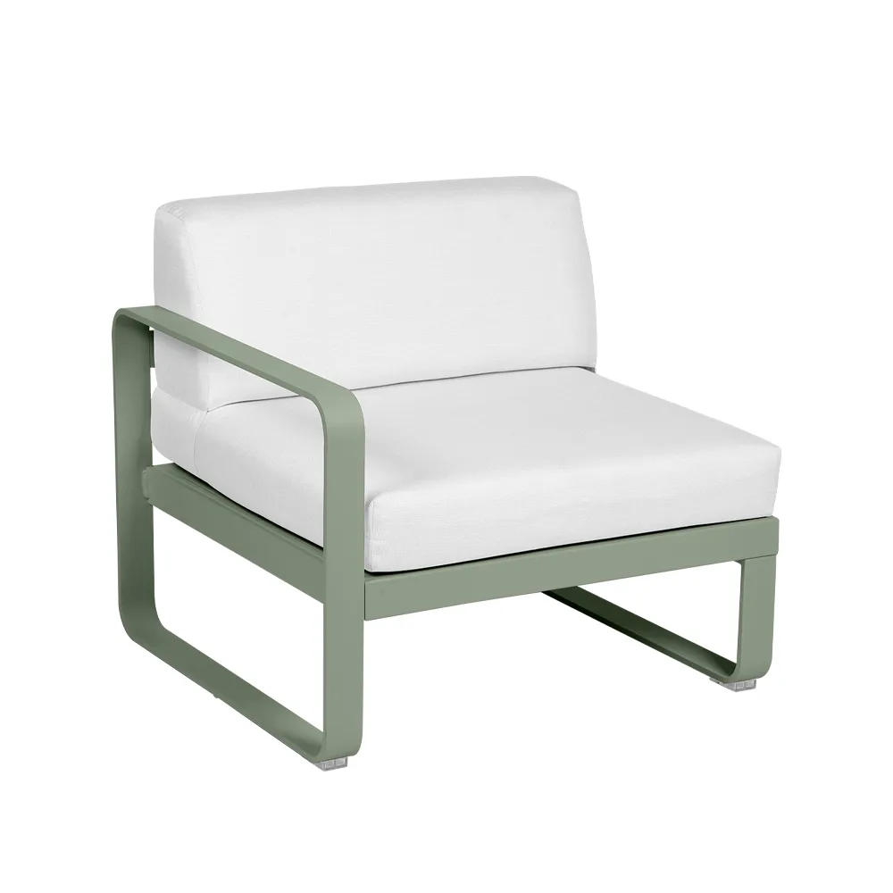 Bellevie Left modulsoffa, Cactus (grön), off-white dyna, 1-sits Fermob