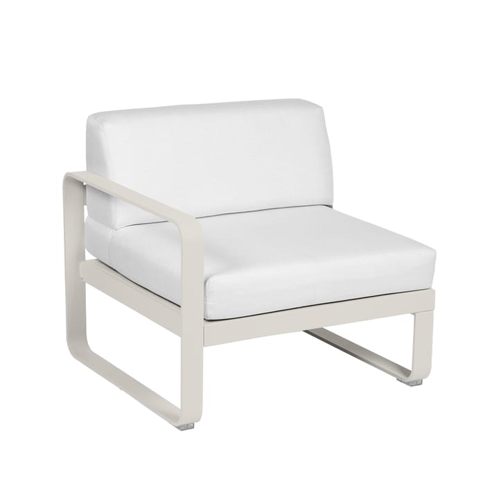 Bellevie Left modulsoffa - clay grey, off-white dyna, 1-sits - Fermob