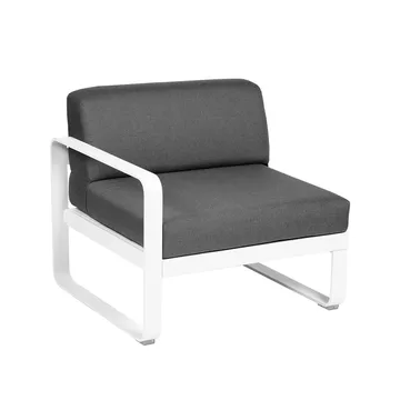 Bellevie Left modulsoffa - Cotton white (vit), graphite grey dyna, 1-sits - Fermob