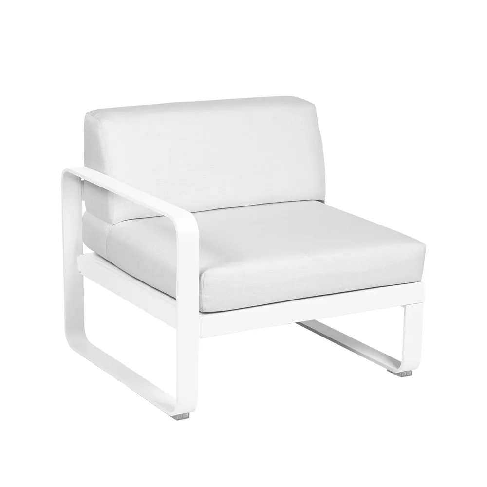 Bellevie Left modulsoffa, Cotton white (vit), off-white dyna, 1-sits Fermob