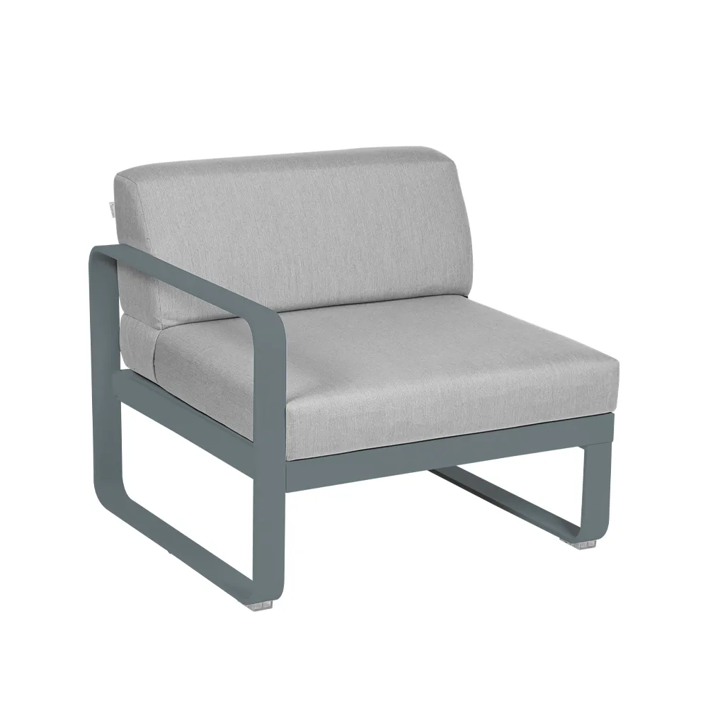 Bellevie Left modulsoffa, Storm grey (grå), flannel grey dyna, 1-sits Fermob