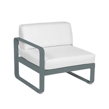 Bellevie Left modulsoffa - Storm grey (grå), off-white dyna, 1-sits - Fermob